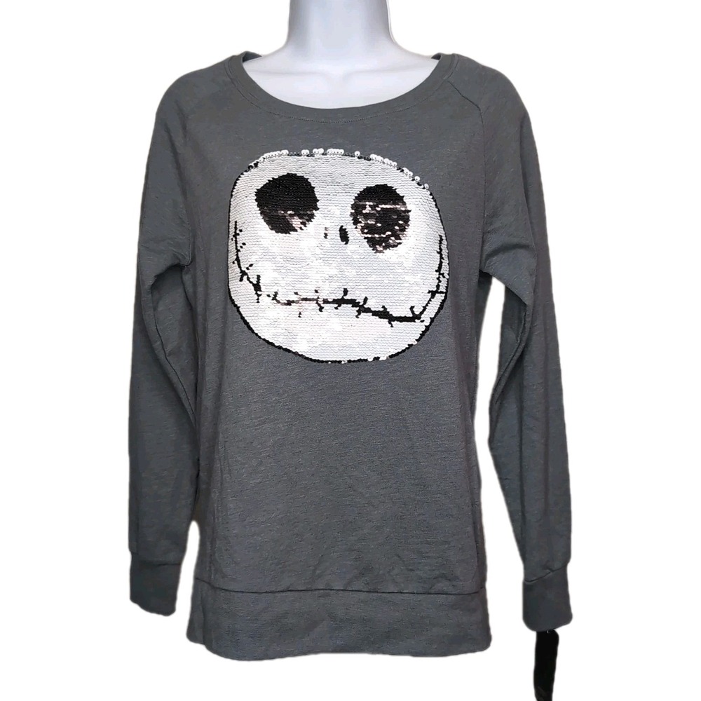 Disney Nightmare Before Christmas Jack‎ Skellington T-Shirt Womens XS Gray NWT
